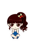 忧郁的卡通小姑娘