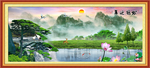 迎客松风景画