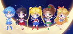 手绘美少女战士Q版组合