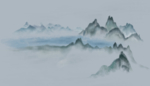 高清手绘水墨山水画