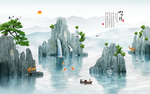 淡雅水墨背景墙图片