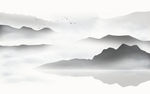 中式水墨山水画