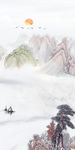 中国风爆款山水画 TIF分层