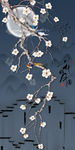 中式花好月圆花鸟蓝调玄关