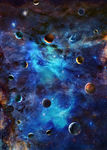 震撼星空星际太空3D立体地板
