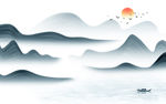 中式现代风山水画 TIF分层