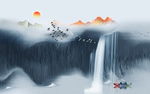 大气烟雾山水画