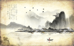 新中式牛皮纸电视背景墙