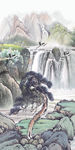 新中式山水玄关风景 TIF分层