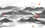 最新 风景山水框画 TIF分层
