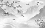 花鸟 风景山水框画 TIF分层