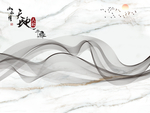 新中式线条爵士白背景墙