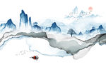 意境山水水墨国画 TIF分层