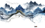 意境山水水墨国画 TIF分层