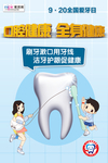 全国爱牙日牙线洁牙卡通海报