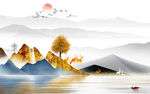 金色 爆款山水新画 TIF分层