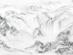新款大理石纹山水画背景墙