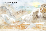 流水生财瀑布石纹
