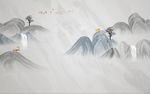 大理石水墨山水电视背景墙