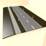 道路模型 绿化道路 鸟瞰模型