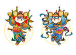 鼠年创意手绘门神