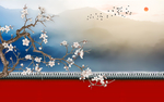 中式梅花背景墙