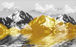 金色山水电视背景墙