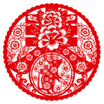 矢量鼠年剪纸窗花