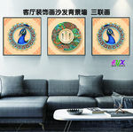 孔雀三联画 装饰画