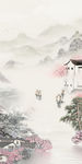 新中式山水玄关新画 tif分层