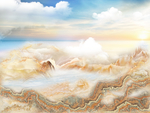 蓝天白云石纹