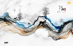 天地 山水水墨国画 TIF分层