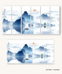 中式水墨山水画