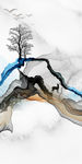 线条山水玄关图 TIF分层