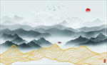 水墨山