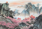 国画风景背景墙