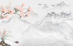 爵士白山水画高端画 TIF分层