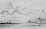 中式 山水画高端画 TIF分层