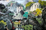 山水国画背景墙