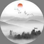 圆形山水画