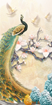 孔雀玉兰晶瓷画玄关装饰画