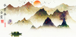 高清水墨绘画风景画
