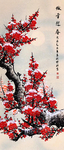 傲雪迎春梅花水墨画