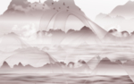 禅意水墨山