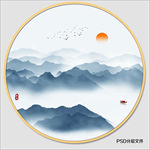 圆形山水画