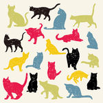 猫剪影猫插画