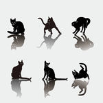 猫剪影猫插画