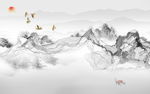 线条中国风山水画 TIF分层