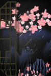 中国风国潮梅花窗户插画元素