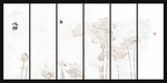 荷花无框画
